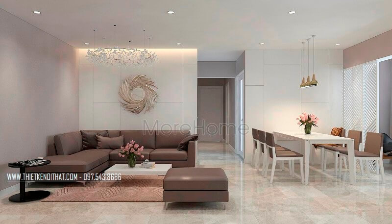 Bố trí nội thất phòng khách chung cư hiện đại khoa học tối giản Trang trí nội thất chung cư